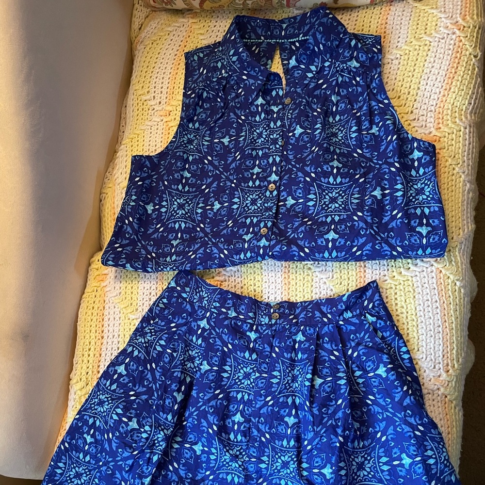 Blue anthropologie Mauve 2 piece set